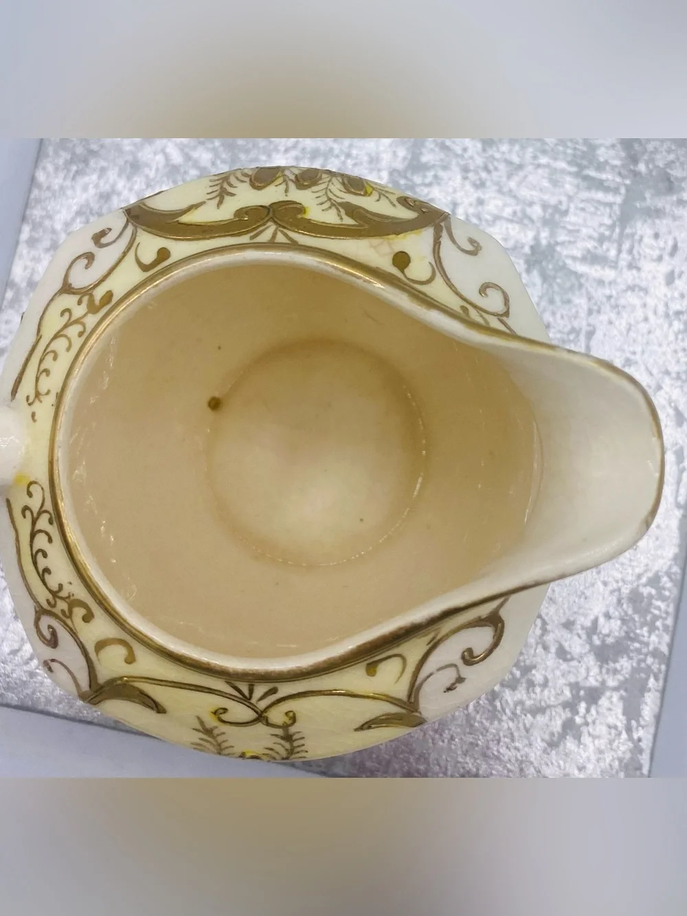 Antique Hand Painted Moriyama Mori-Machi Porcelain Creamer Gold Trim Japan